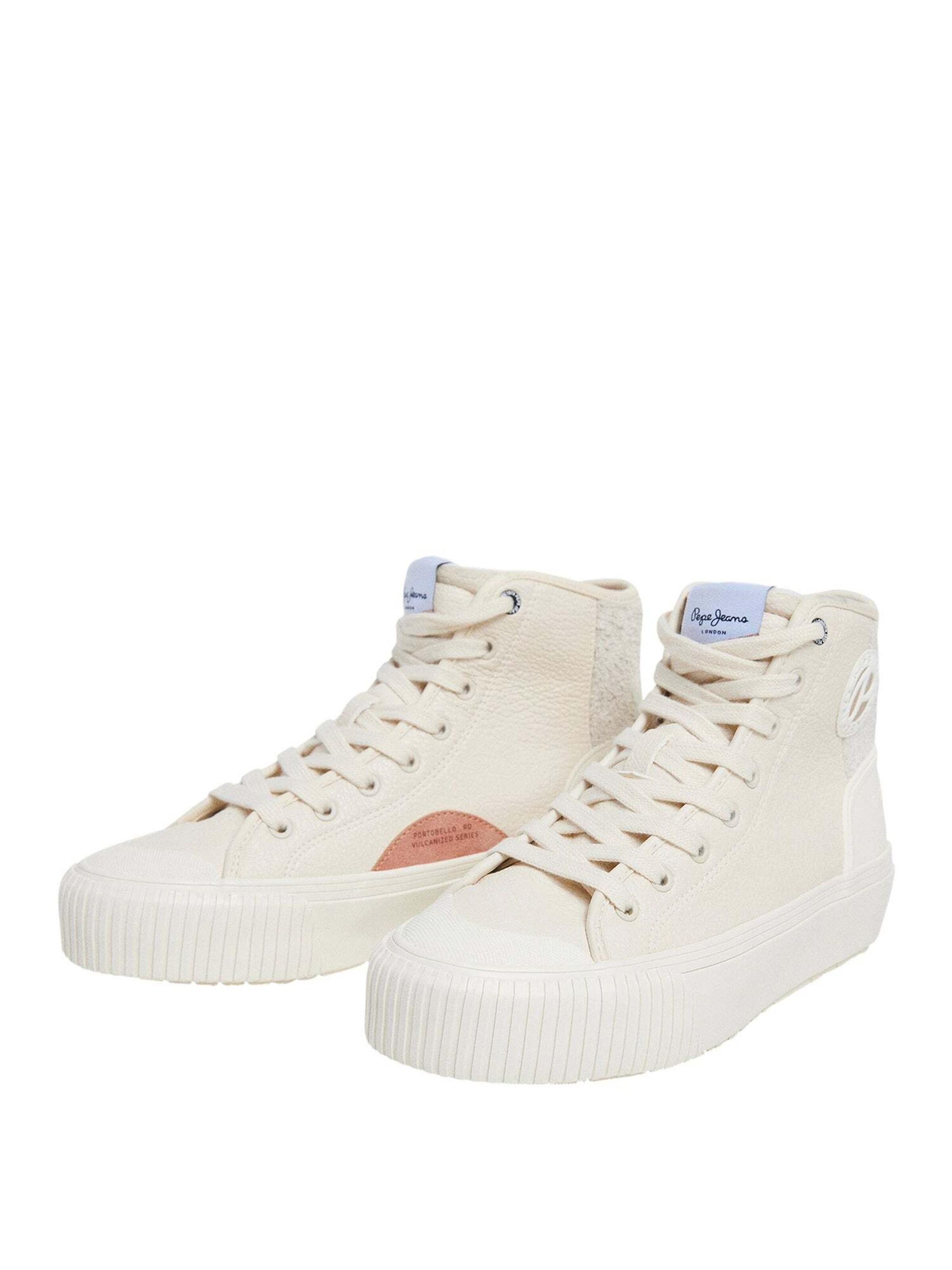 Pepe Jeans Sneakers hoog in Wit: voorkant