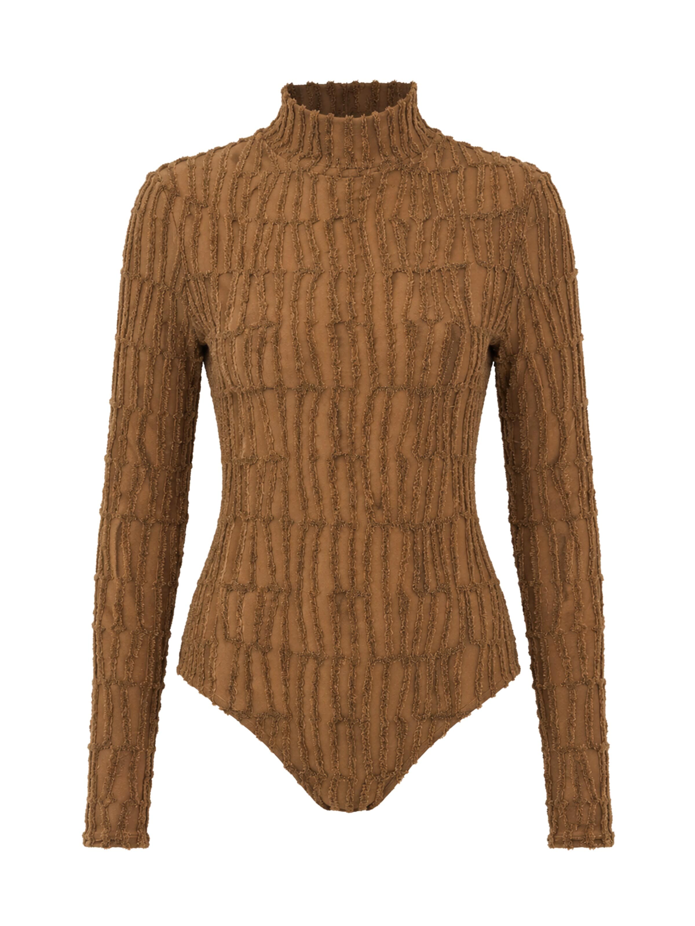 MB by Marta Buzolic Bodysuit in Beige: front