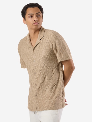 Denim Factory Comfort fit Button Up Shirt 'Resort' in Beige
