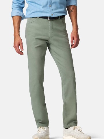 MEYER Regular Chino Pants 'Dublin' in Green: front