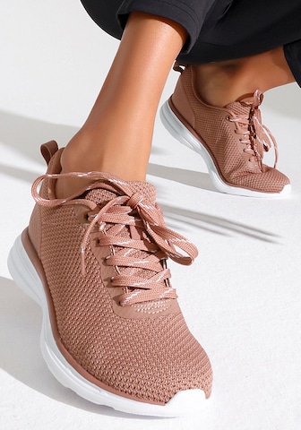 LASCANA - Zapatillas deportivas bajas en rosa: frente