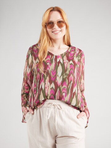 Camicia da donna 'CARAUGUSTINA' di ONLY Carmakoma in verde: frontale