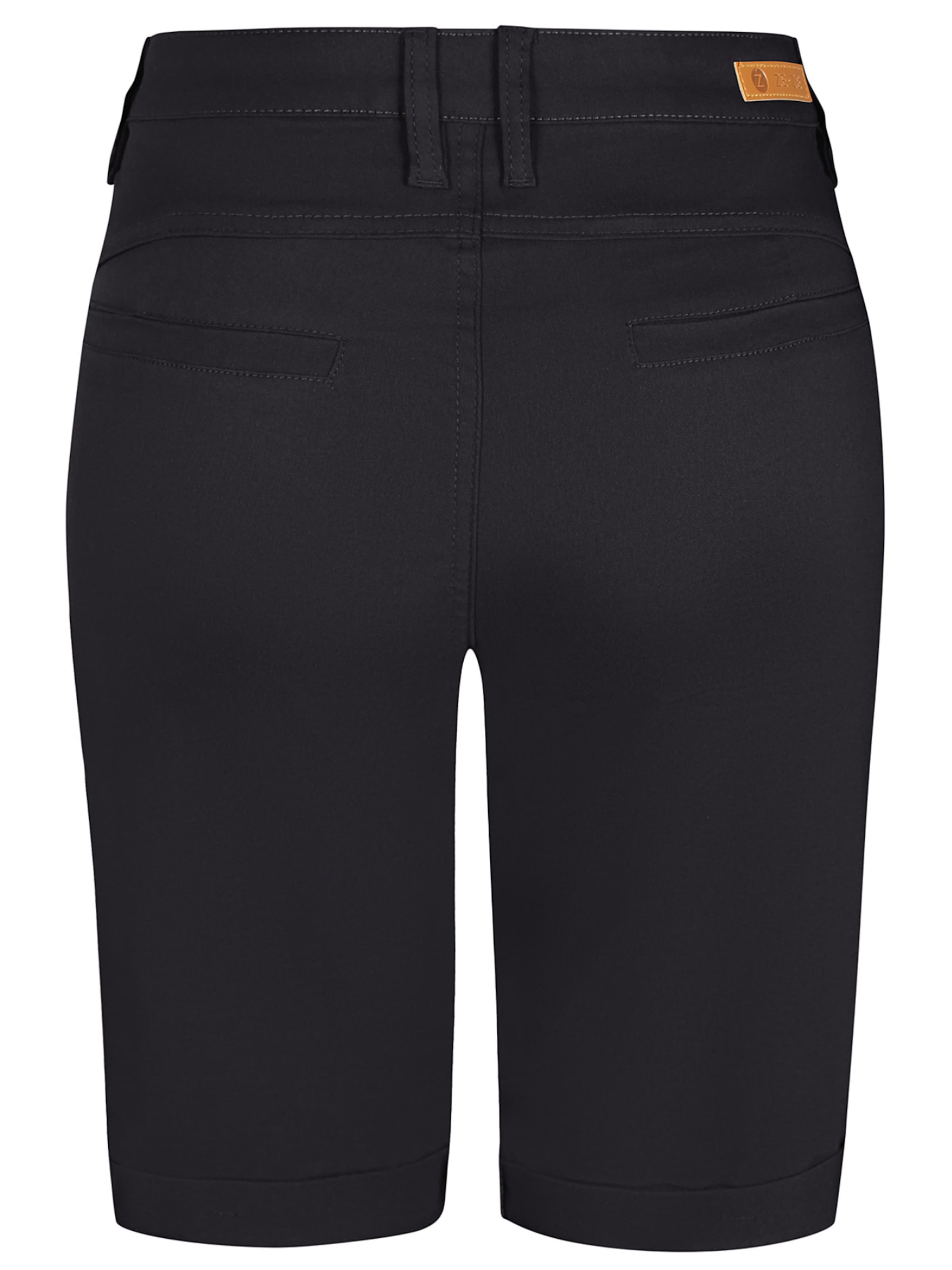 ze-ze Slimfit Bukser 'Sanne 313' i sort