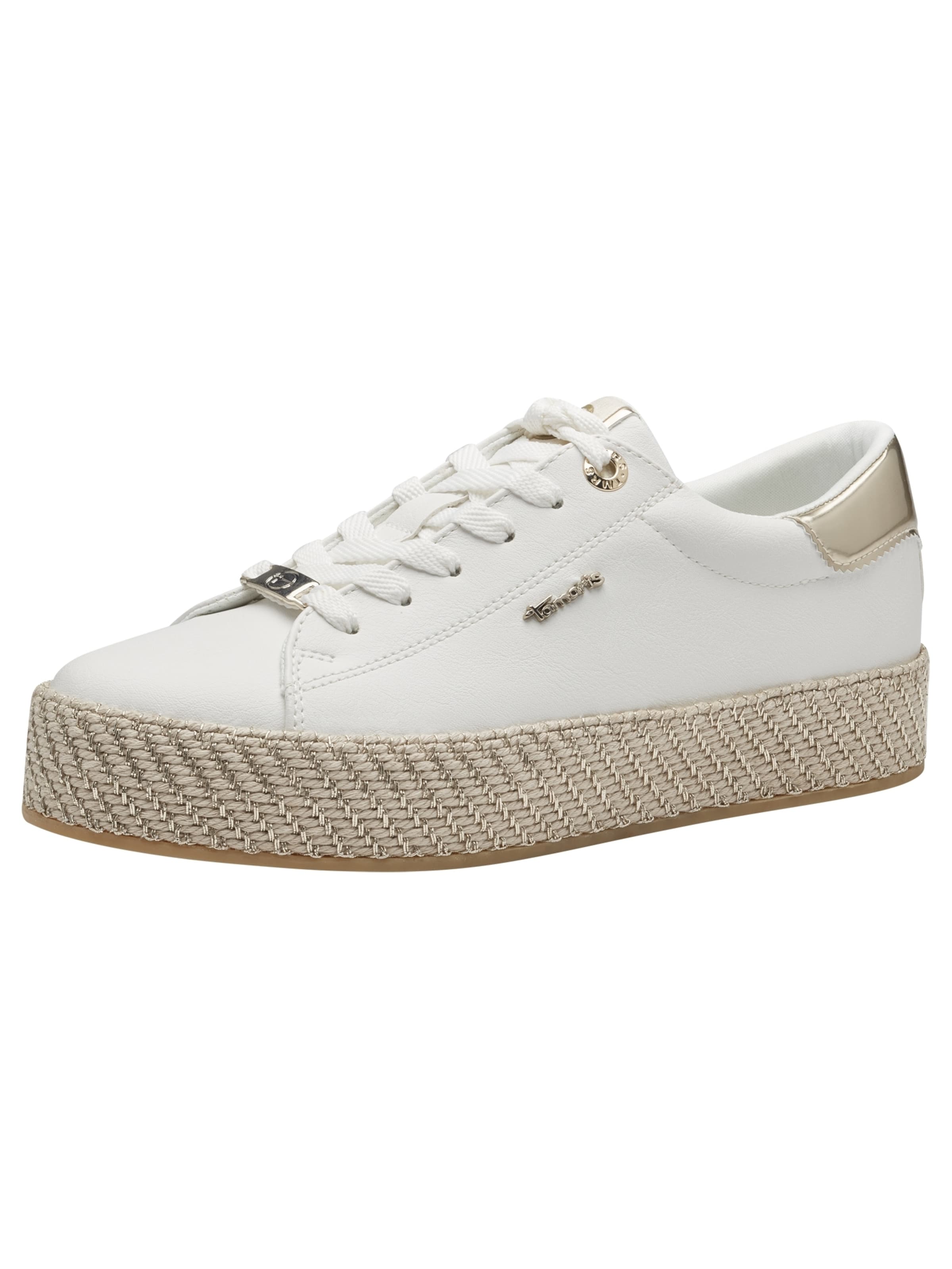 Tamaris Platform trainers in White: front