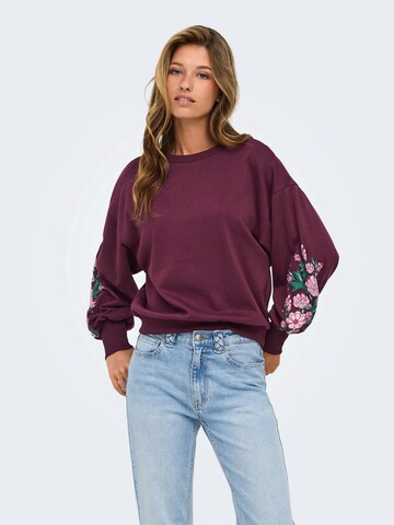 ONLY Sweatshirt 'ONLBROOKE' in Lila: Vorderseite