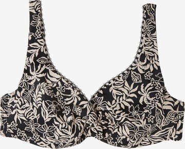 CALZEDONIA Balconette Bikini Top in Black: front