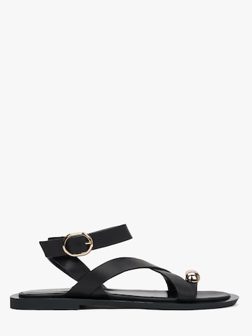 Estro - Sandalias con hebilla '11-10-80' en negro: frente