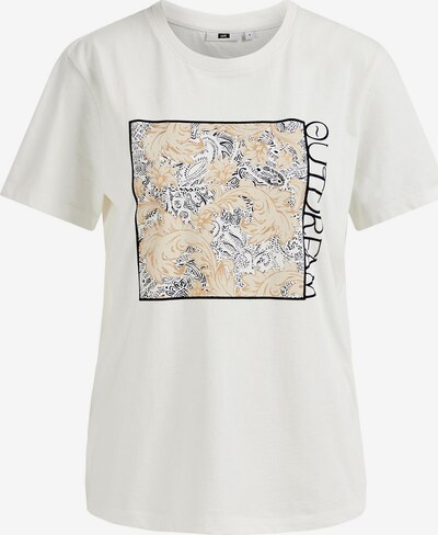 WE Fashion T-Shirt in beige / sand / schwarz / weiß, Produktansicht