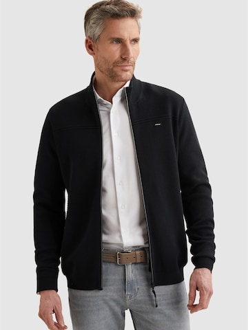 VANGUARD Tröja 'Cardigan in cotton/modal with zipper closure' i blå: framsida