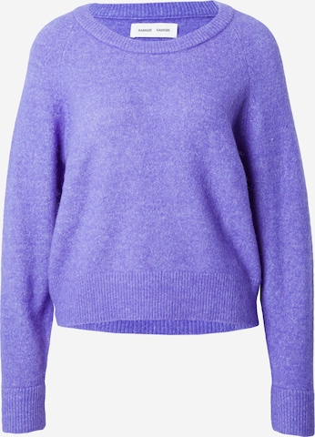 Pull-over Samsøe Samsøe en violet : devant