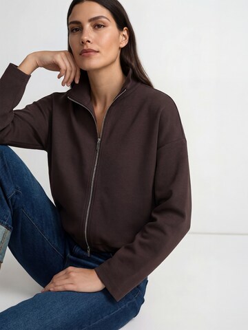 Rich & Royal Sweat jacket in Brown