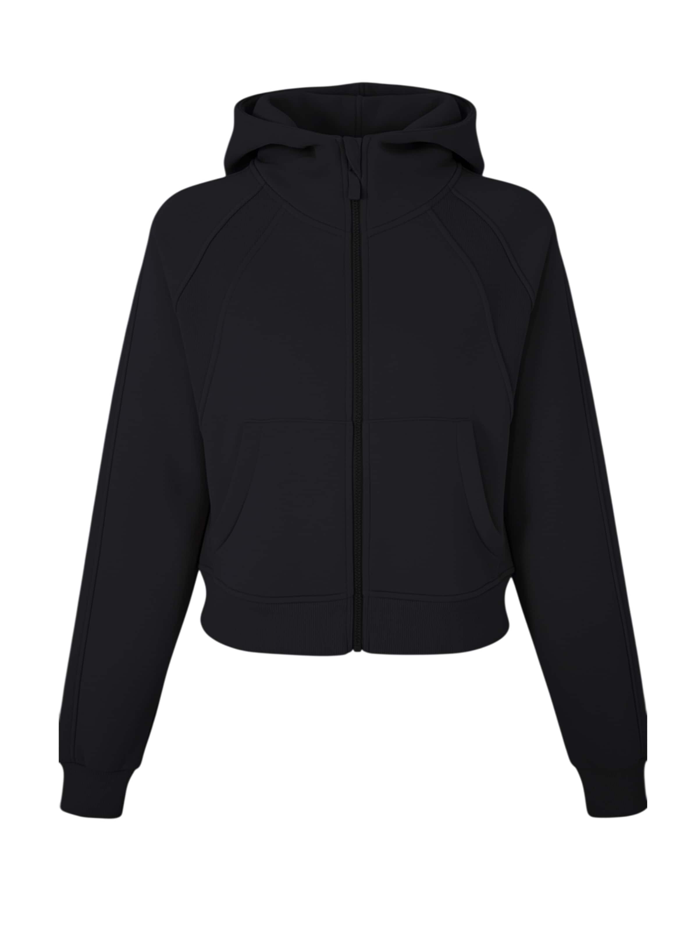 Organication Sweatjacke in Schwarz: Vorderseite