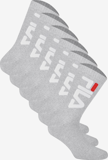 FILA Sportsocken in grau / rot / weiß, Produktansicht