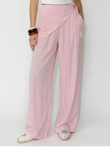 Wide Leg Pantalon Bianco Lucci en rose : devant