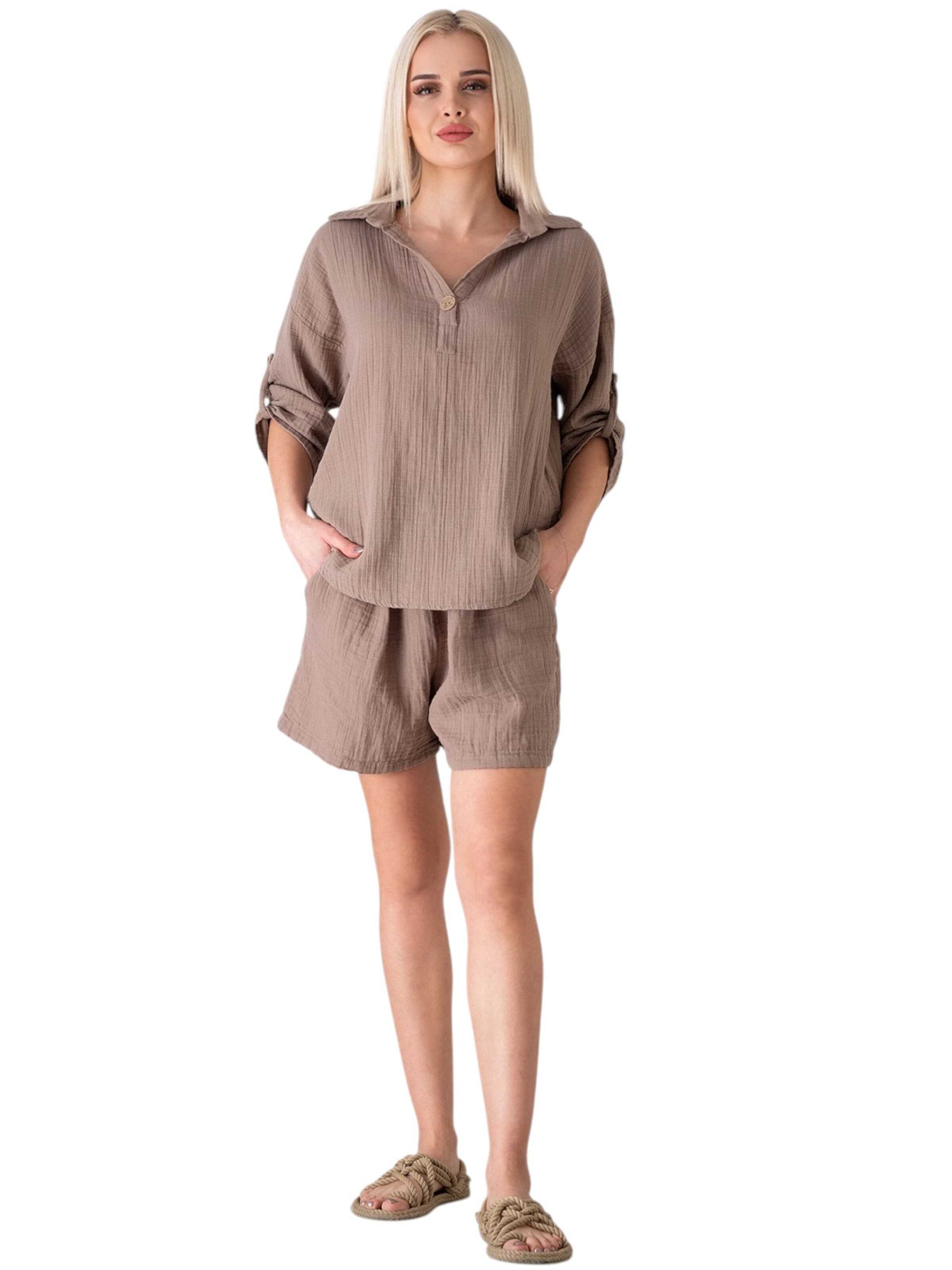 Chemisier 'LINARA' WENOR en beige : devant