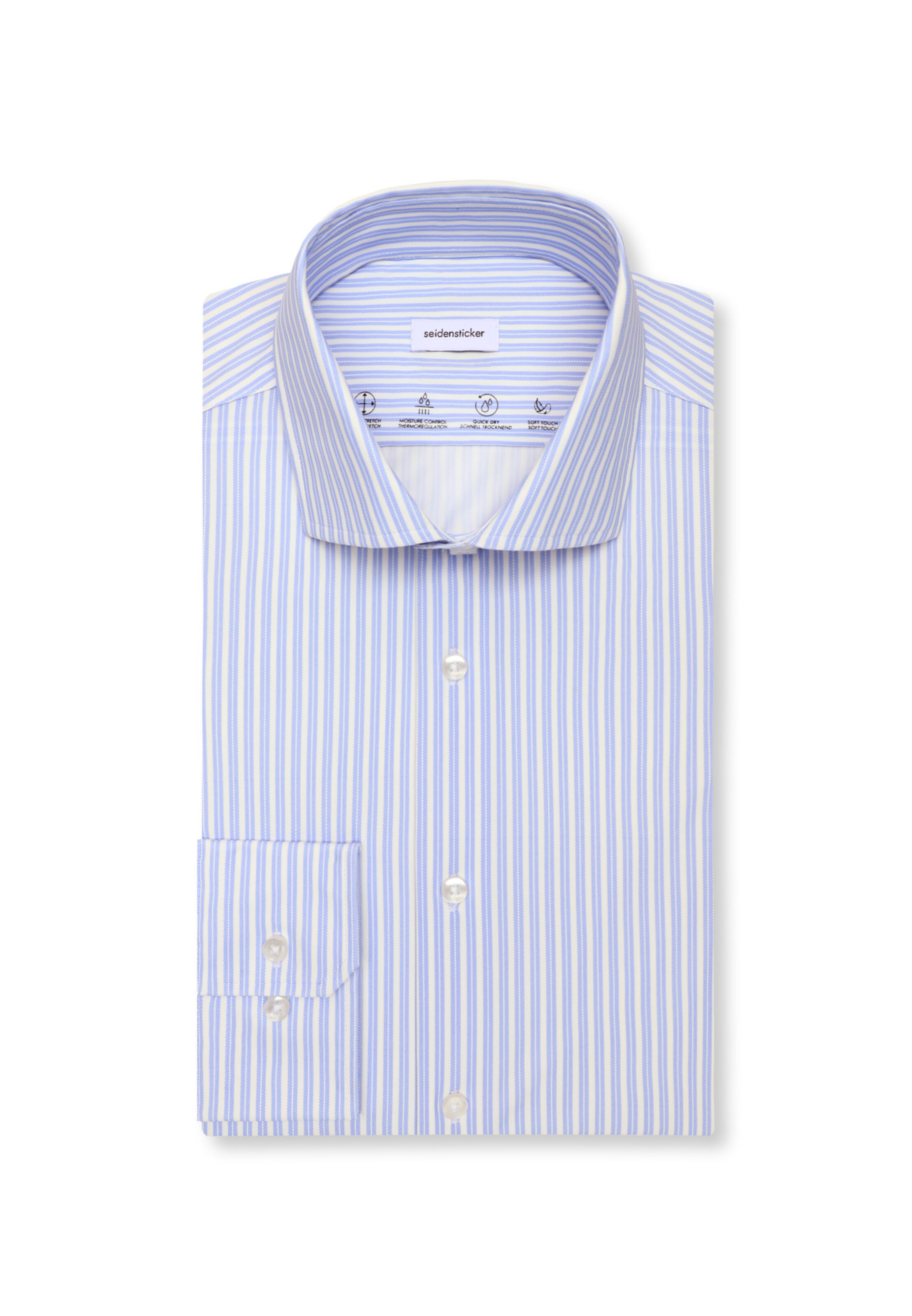 Coupe slim Chemise business 'Schwarze Rose' SEIDENSTICKER en bleu