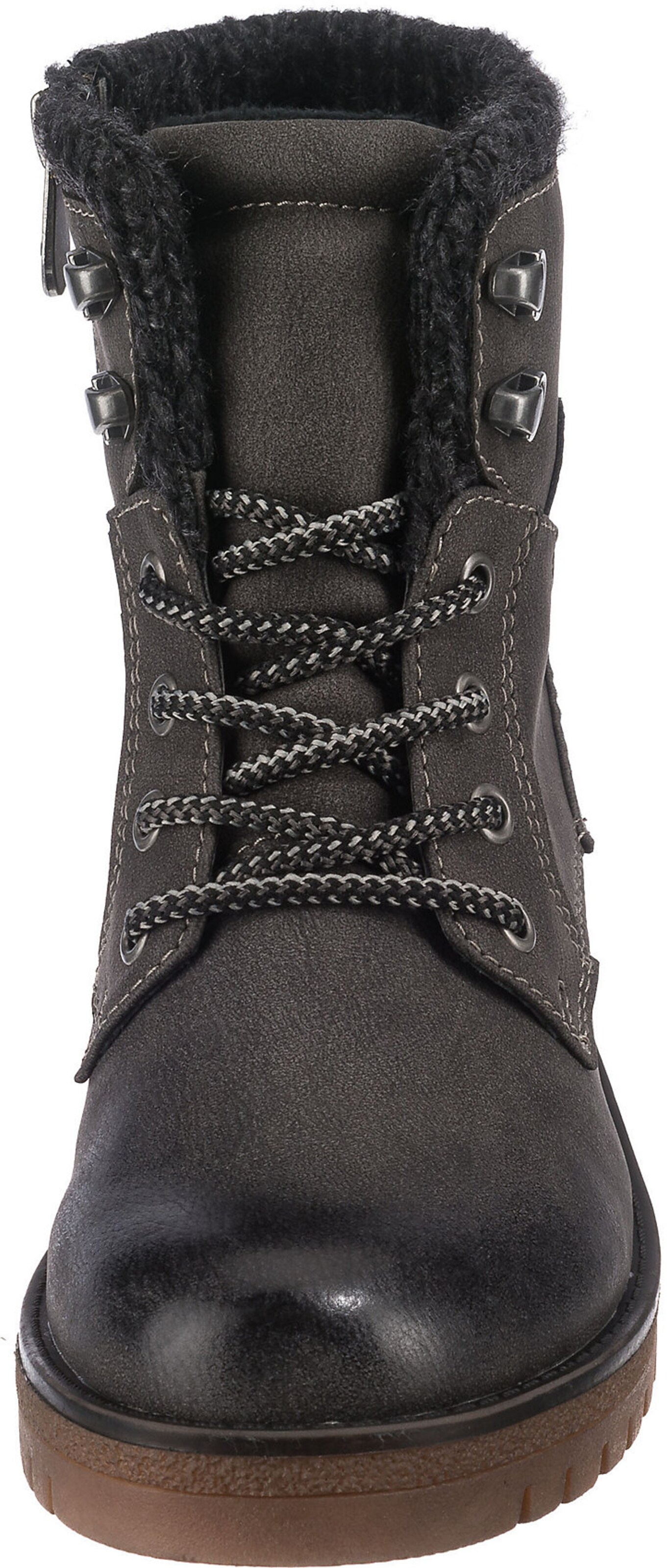 TOM TAILOR Lace-Up Ankle Boots in Brown