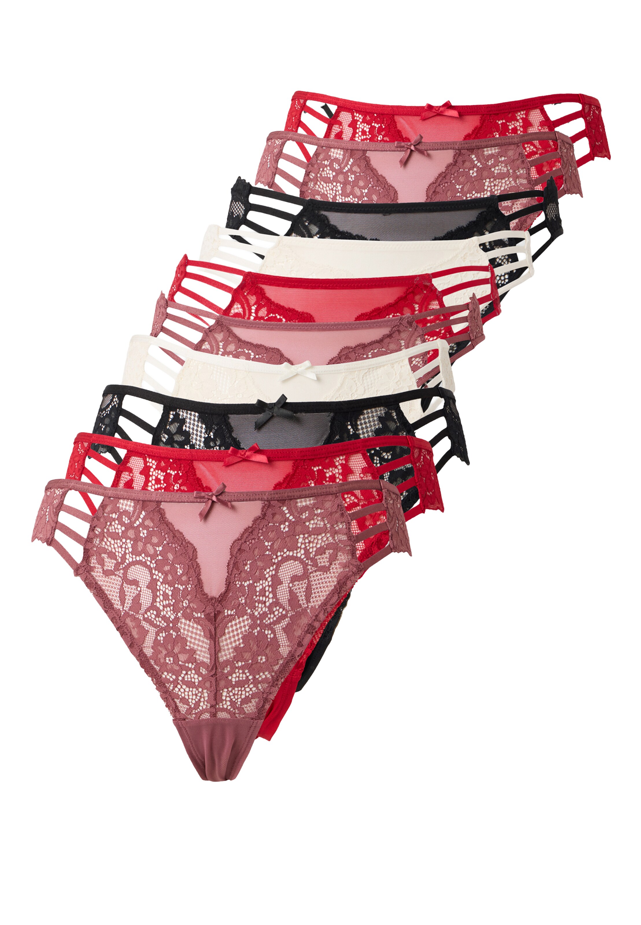 Hunkemöller Tanga gaćice veličine XS u ružičasto crvena / crvena / crna / bijela, Pregled proizvoda
