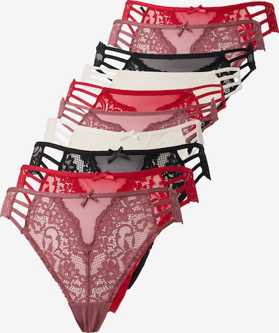 Hunkemöller Tanga gaćice veličine XS u ružičasto crvena / crvena / crna / bijela, Pregled proizvoda