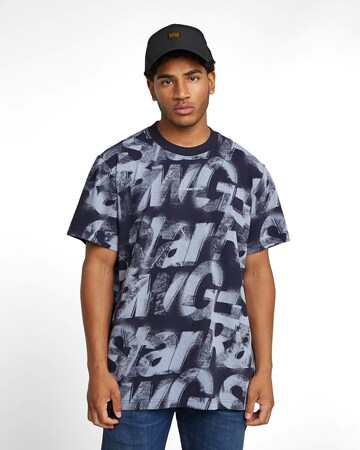 G-STAR T-Shirt 'Letters' in Blau: Vorderseite