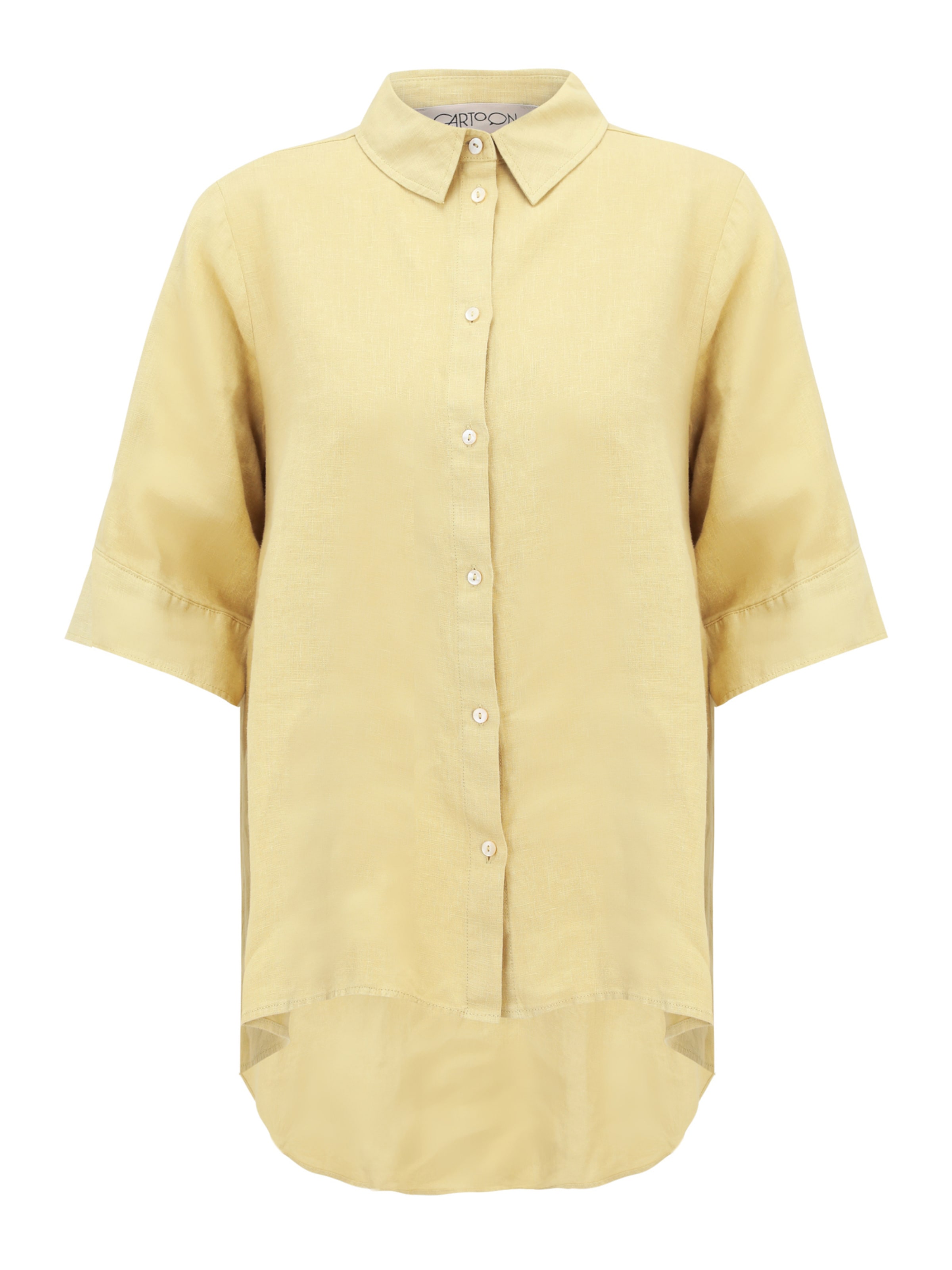 Cartoon Blouse in Groen: voorkant