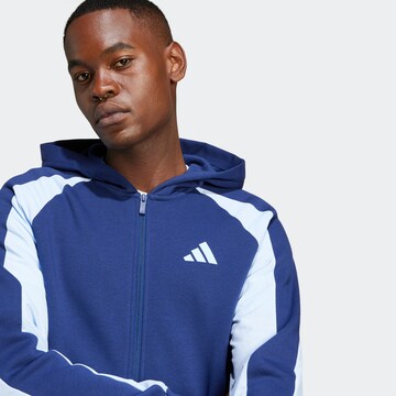 ADIDAS SPORTSWEAR Athletic Zip-Up Hoodie in Blue