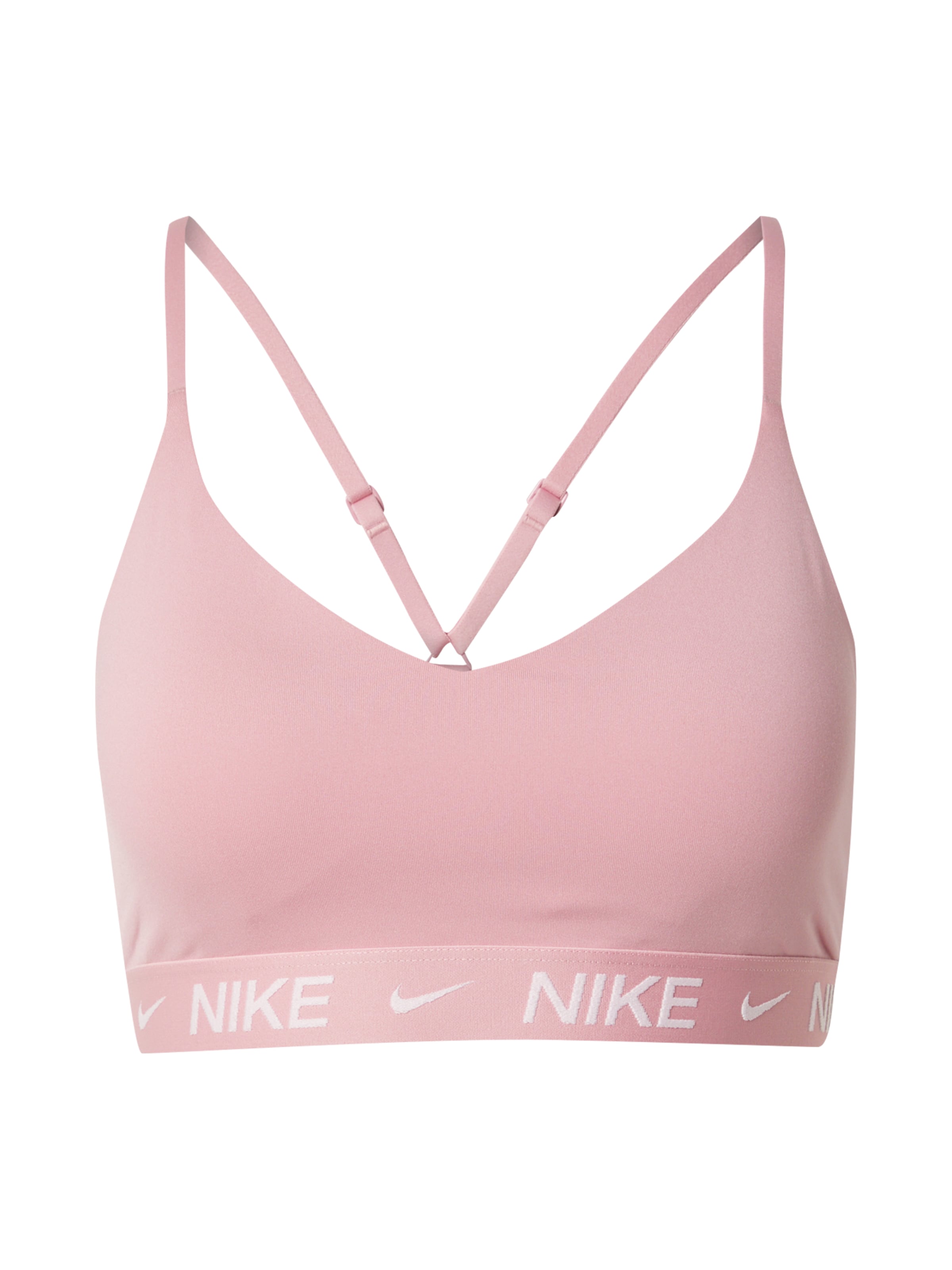 Sutien sport 'INDY' de la NIKE pe roz: față