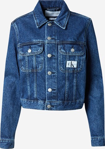 Calvin Klein Jeans Přechodná bunda 'Cropped 90s' – modrá: přední strana