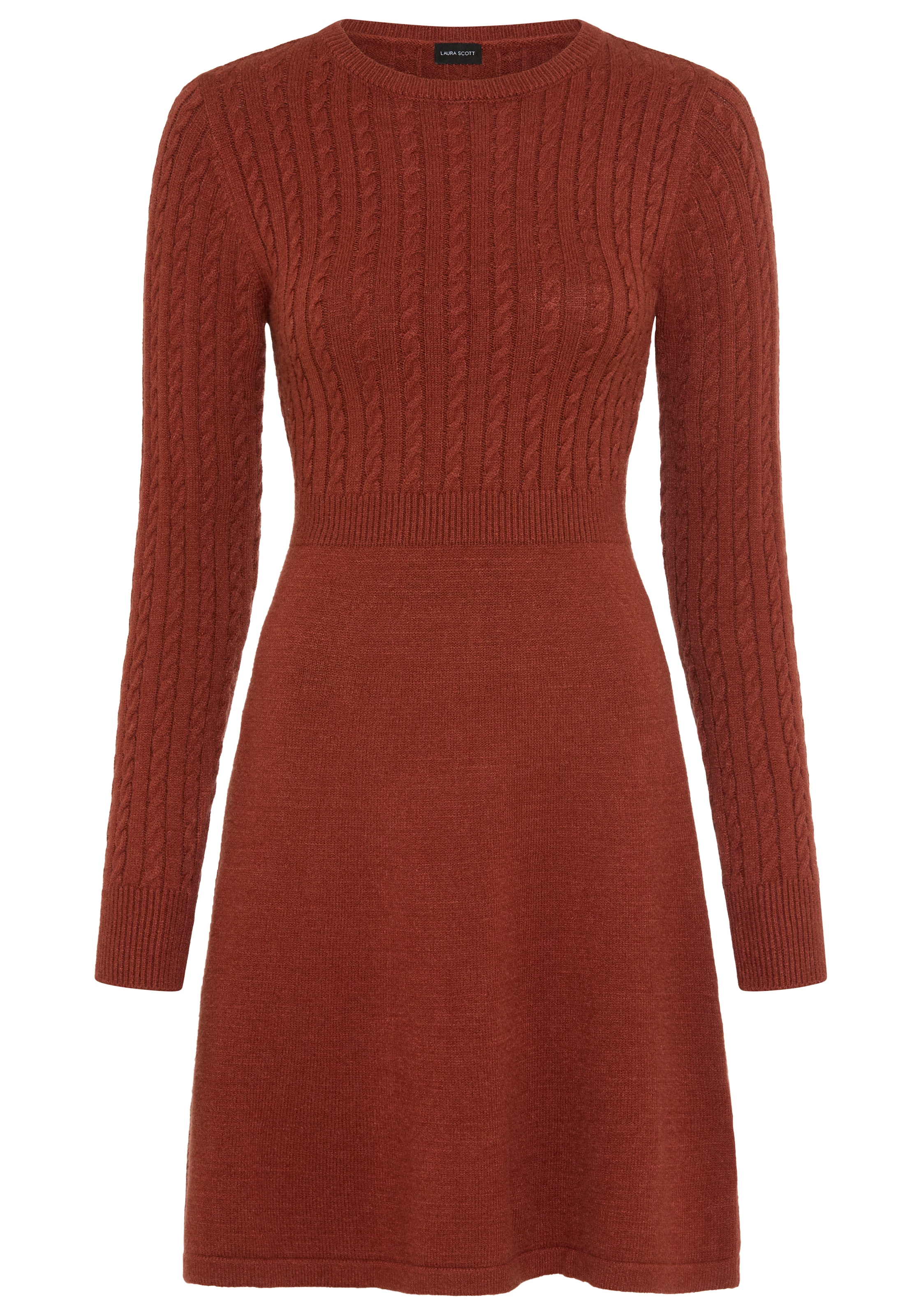 LAURA SCOTT Knitted dress in Brown: front