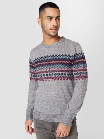 BRAVE SOUL Sweater 'SEYMOUR' in Grey: front