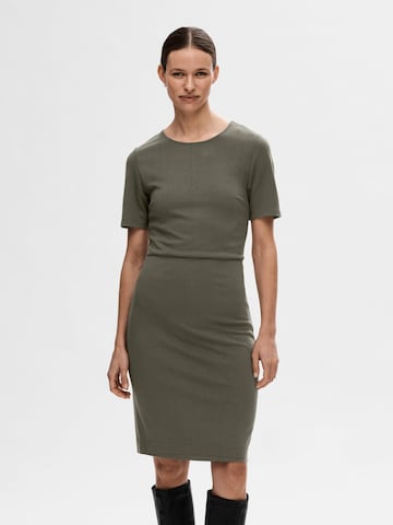 SELECTED FEMME Jurk in Groen: voorkant