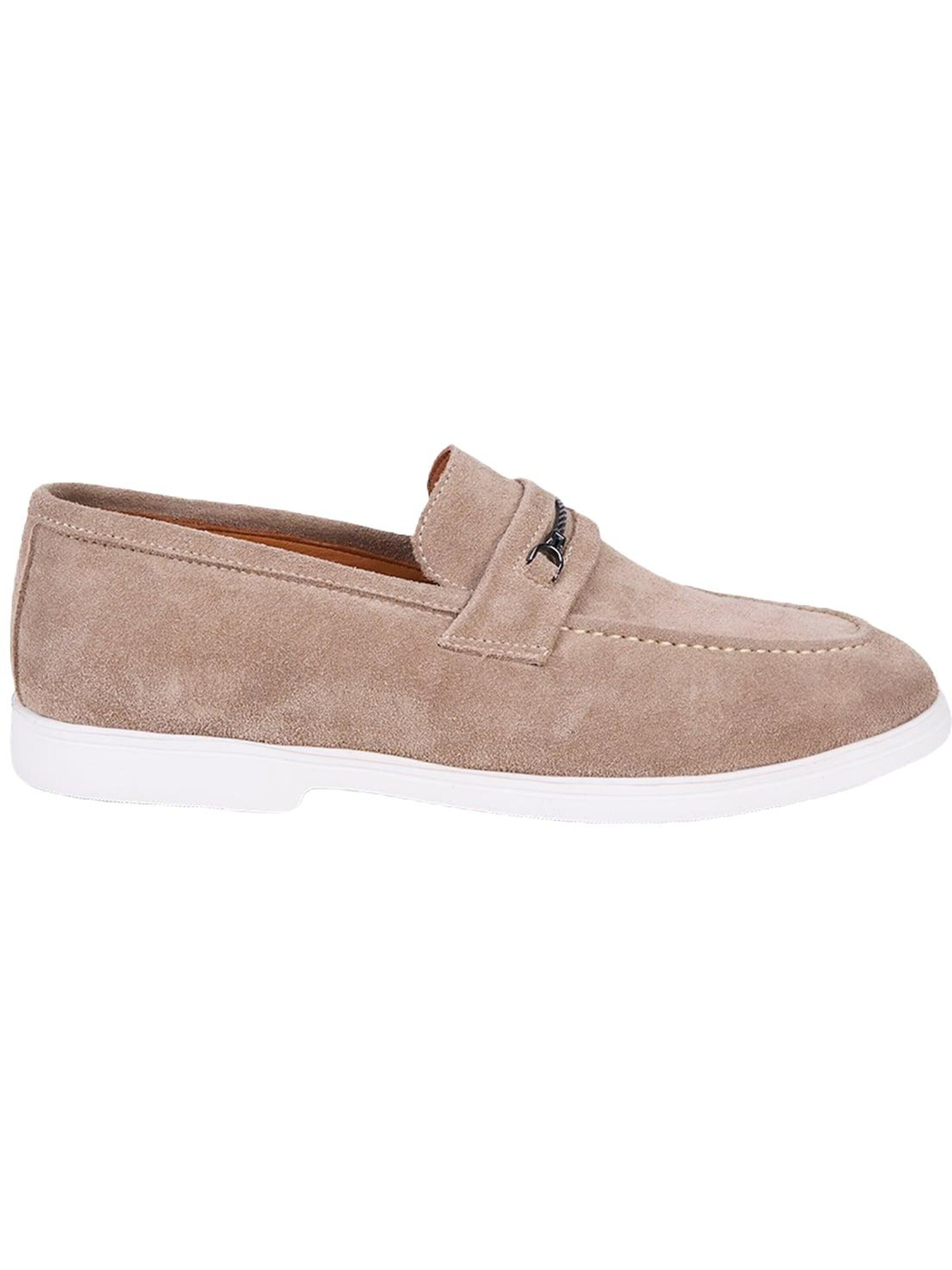 Desa Moccasin 'DESA Herren-Wildlederslipper mit Metalldetails' in Beige