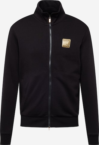 ARMANI EXCHANGE Zip-Up Hoodie in Black: front