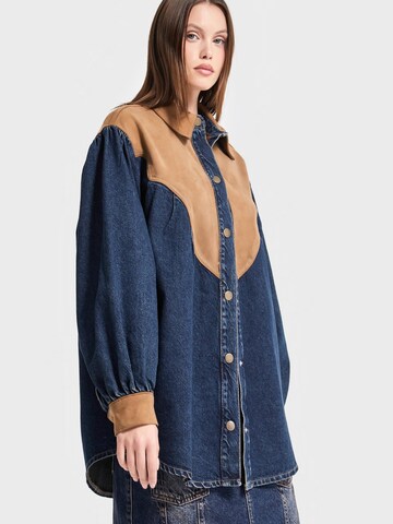 IT'S BASIC Oversized shirt 'Oversized Denim Shirt' in Blauw