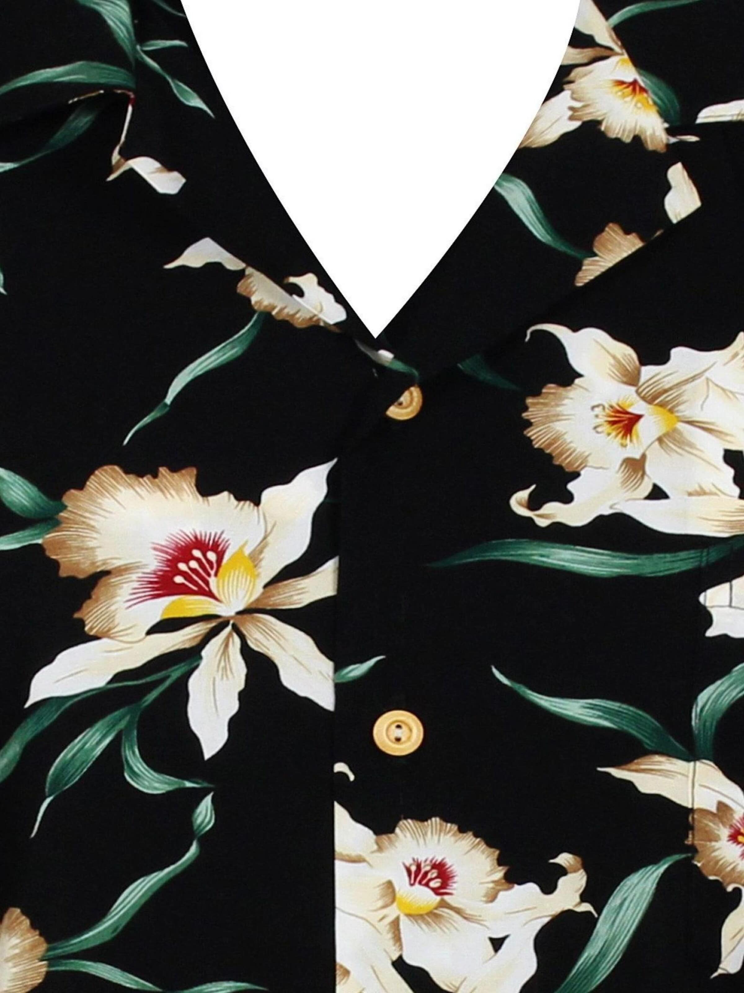 Regular fit Camicia 'Tom Selleck Star Orchid' di Paradise Found in nero