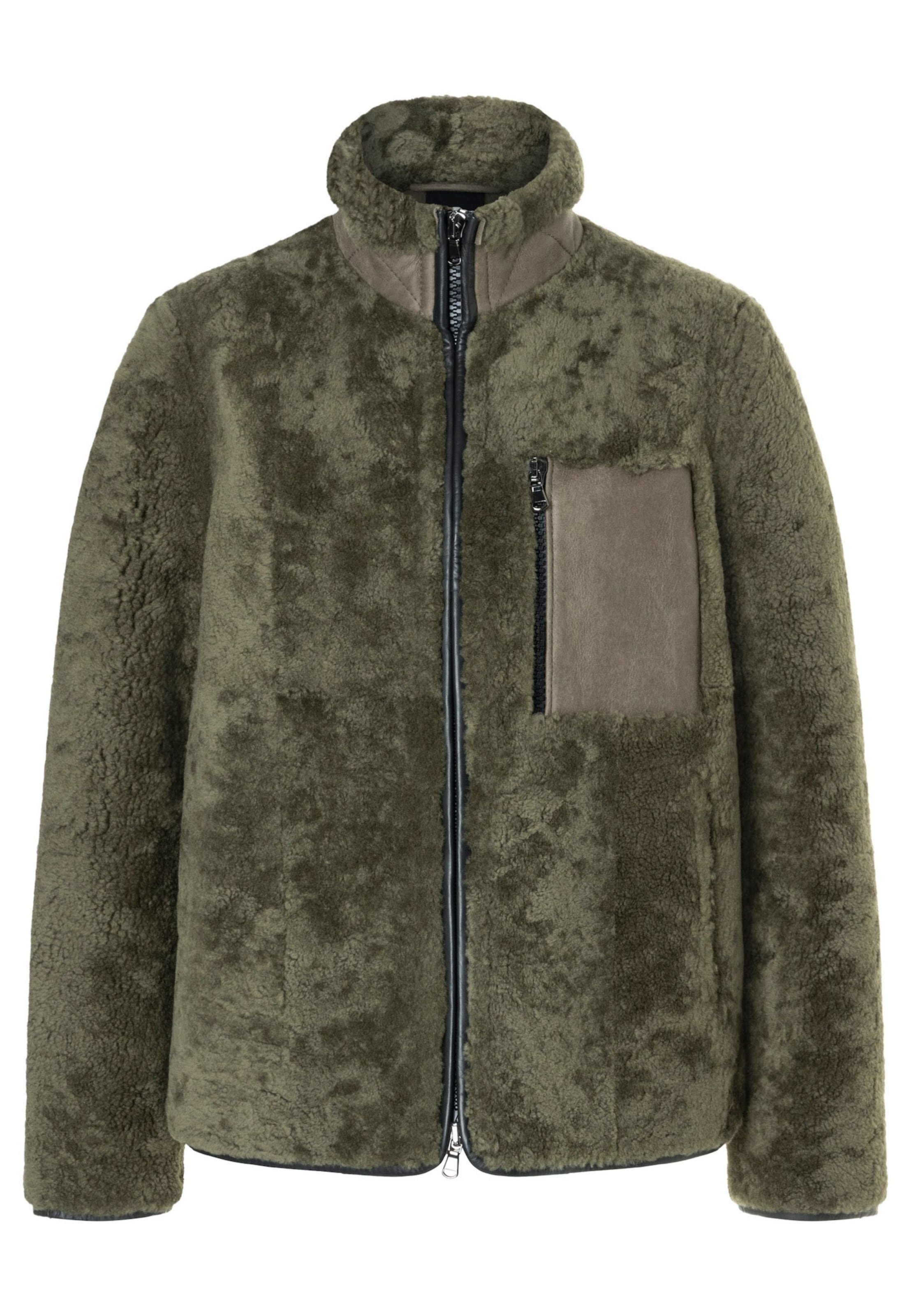 Werner Christ Lammfelljacke 'Gia' in Grün: Vorderseite