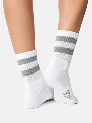 Nur Die Athletic Socks ' Kurzsocken ' in White