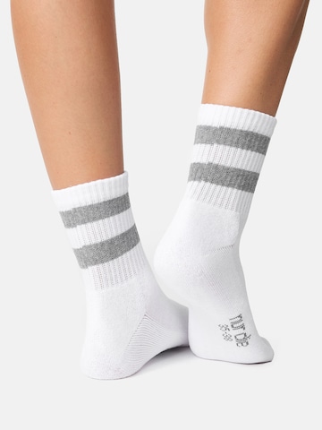 Nur Die Athletic Socks ' Kurzsocken ' in White