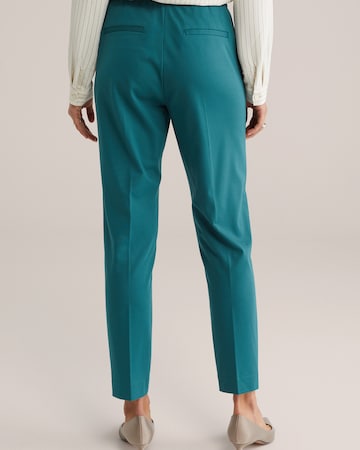 WE Fashion Слим Плиссированные брюки в Зеленый