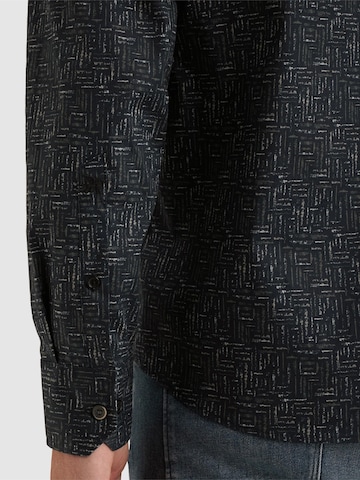 Coupe regular Chemise 'Shirt in poplin with stretch and allover print' VANGUARD en bleu