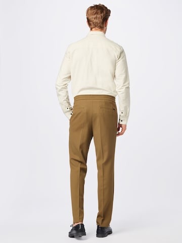 HUGO Red Regular Pleat-Front Pants 'Helios212' in Beige