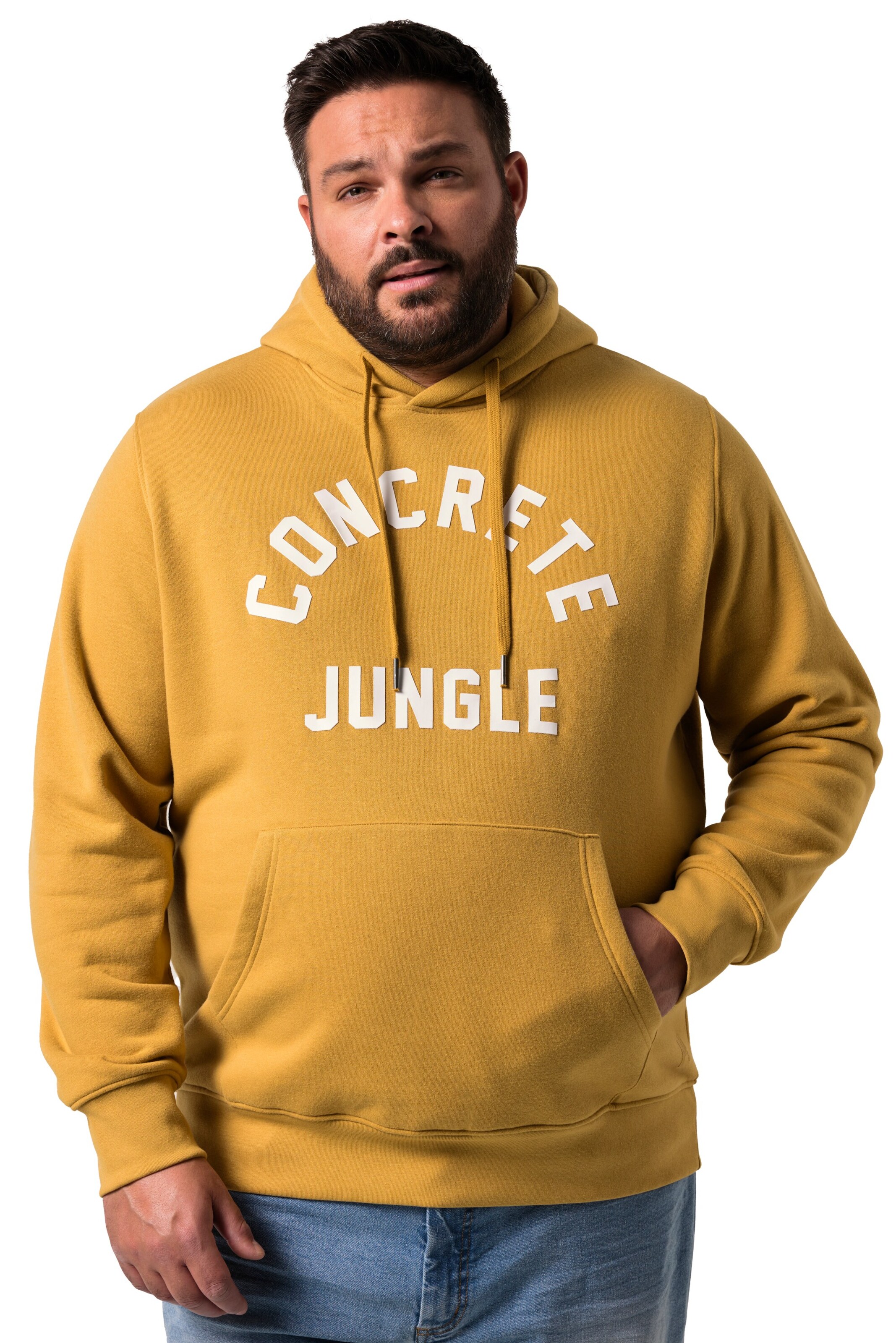 Men Plus Sweatshirt in Geel: voorkant