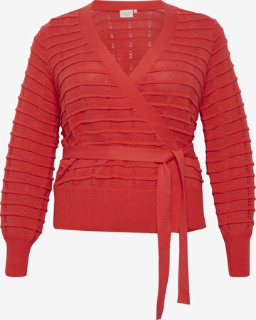 KAFFE CURVE Knit Cardigan 'Cemmi' in Red: front