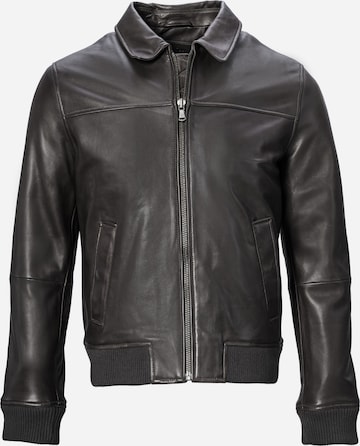 18N62 Lederbomberjacke 'NEGotland' in Braun: Vorderseite