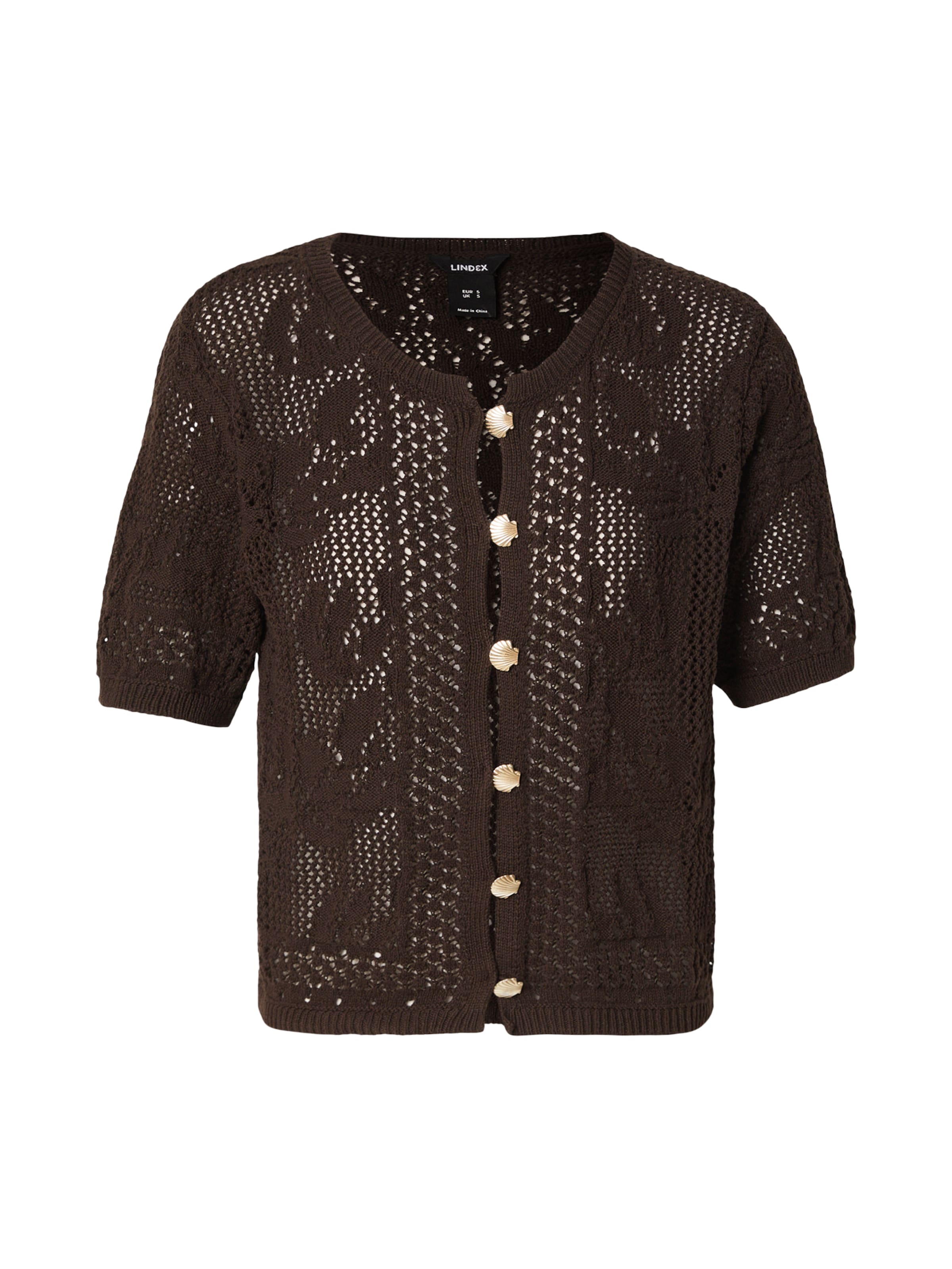 Lindex Knit Cardigan 'Jannie' in Brown: front
