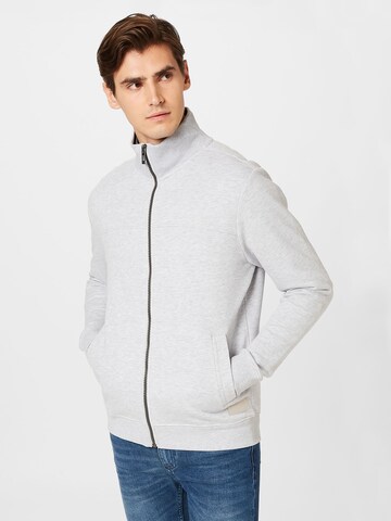 TOM TAILOR Zip-Up Hoodie in Grey: front