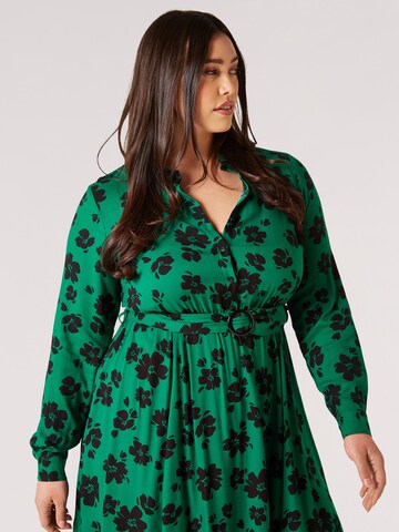 Apricot Shirt Dress in Green