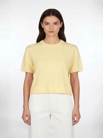 SILK & CASHMERE Knit cardigan in Yellow: front