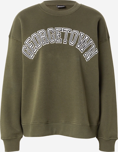 Megztinis be užsegimo iš Gina Tricot, spalva – alyvuogių spalva / juoda / balta, Prekių apžvalga