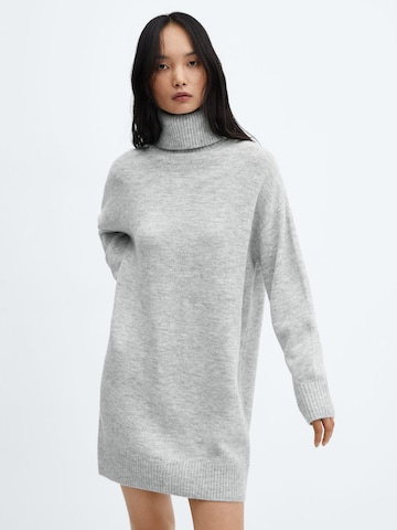 MANGO Knitted dress 'TALDORA' in Grey: front